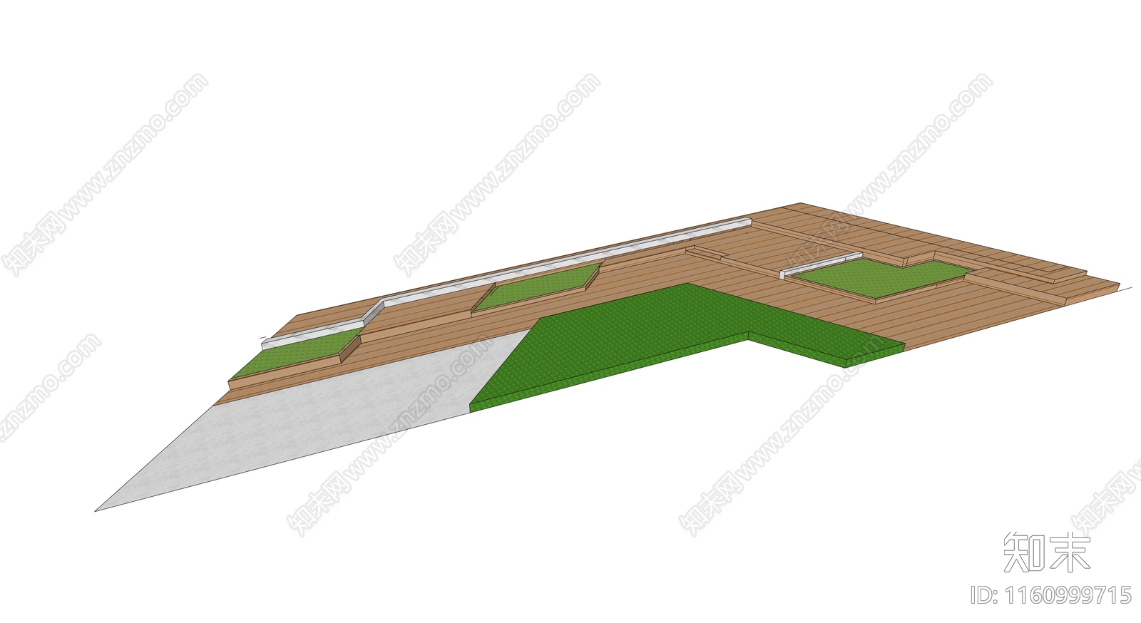 现代台阶景观SU模型下载【ID:1160999715】
