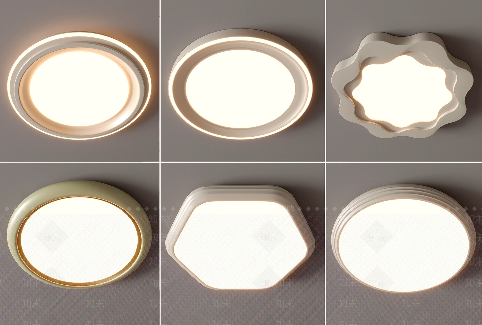 现代吸顶灯3D模型下载【ID:1161095714】