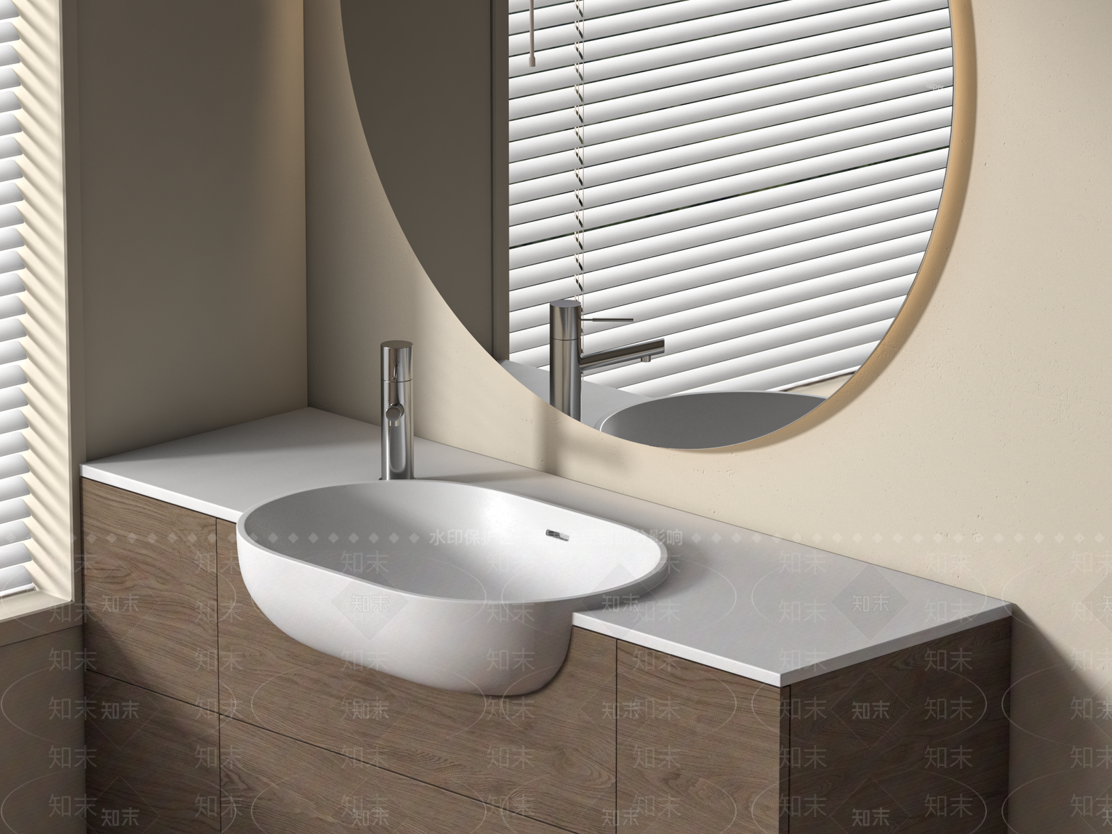 现代洗手台盆3D模型下载【ID:1161010473】