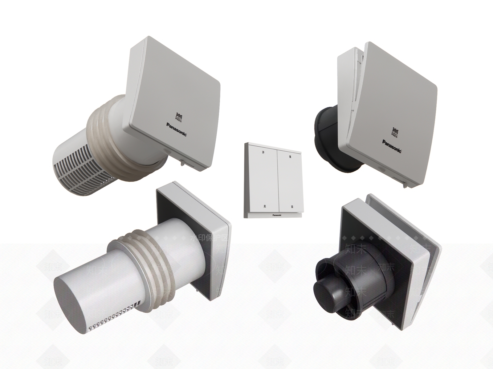 松下家用壁挂式新风机3D模型下载【ID:1161014544】