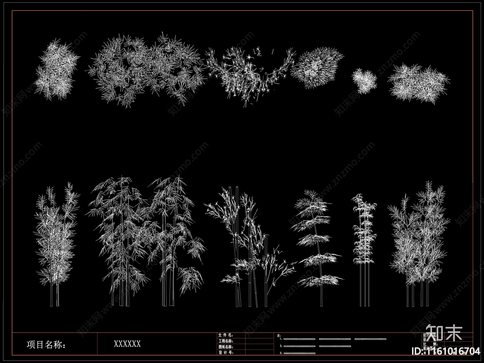 现代竹子施工图下载【ID:1161016704】