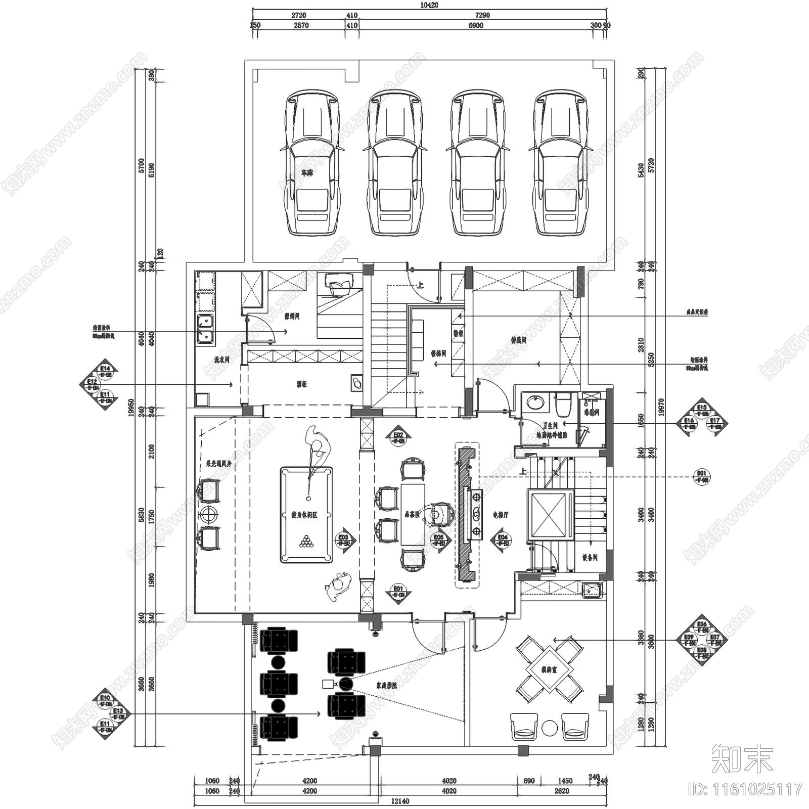 新中式三层别墅室内家装cad施工图下载【ID:1161025117】