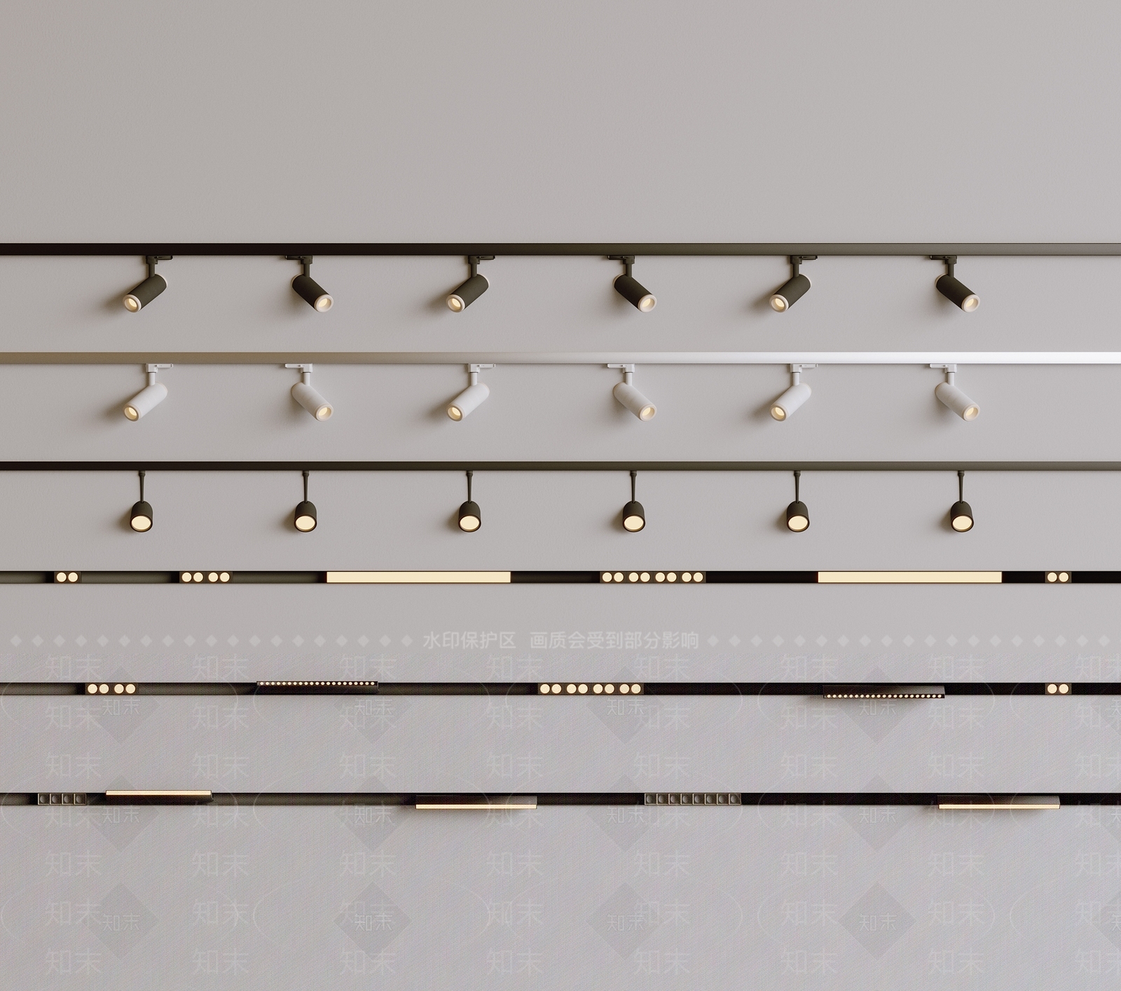 现代轨道射灯3D模型下载【ID:1161025809】