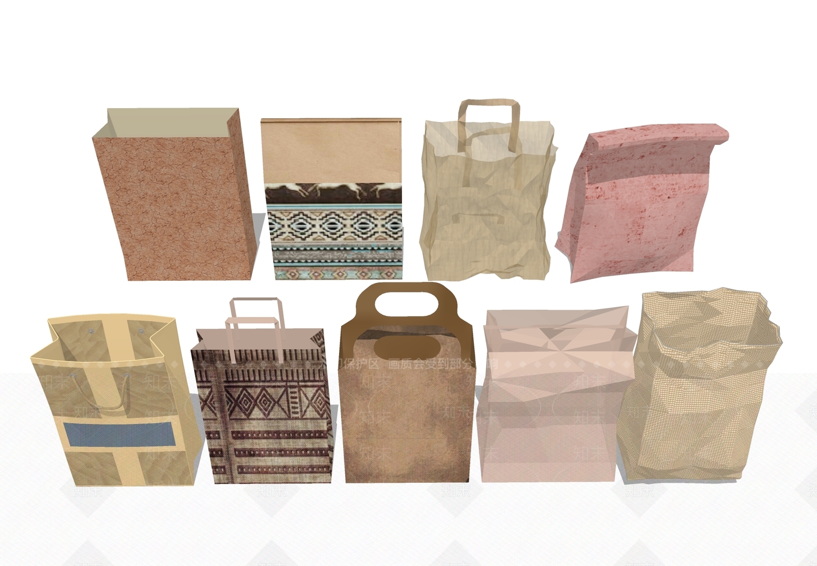 现代牛皮纸袋SU模型下载【ID:1161026112】