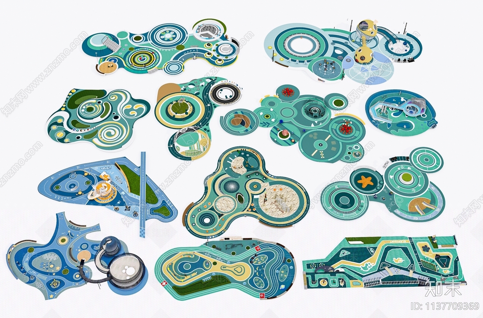 现代儿童游乐区3D模型下载【ID:1161030150】