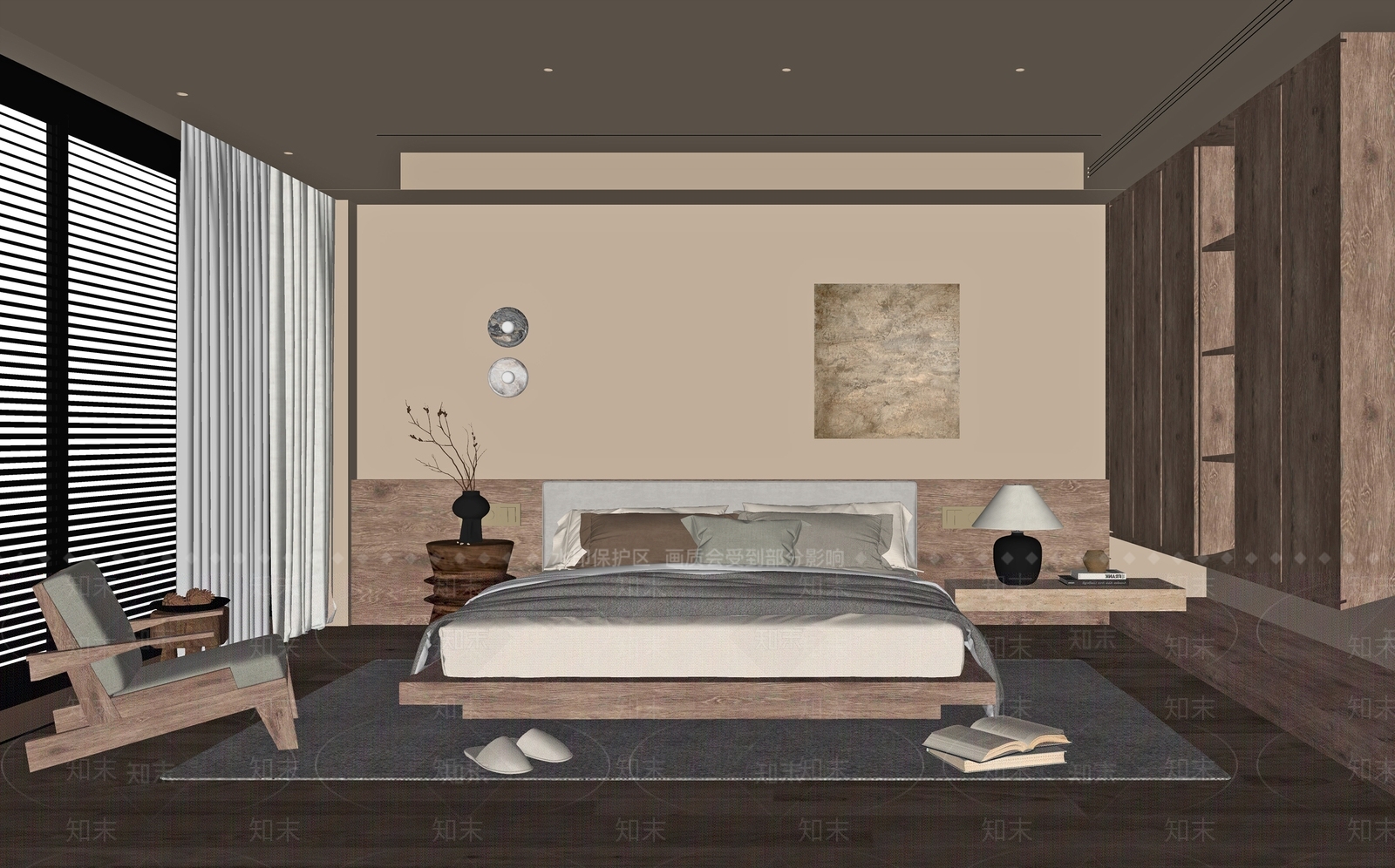 设计感挂画家居卧室SU模型下载【ID:1227325089】