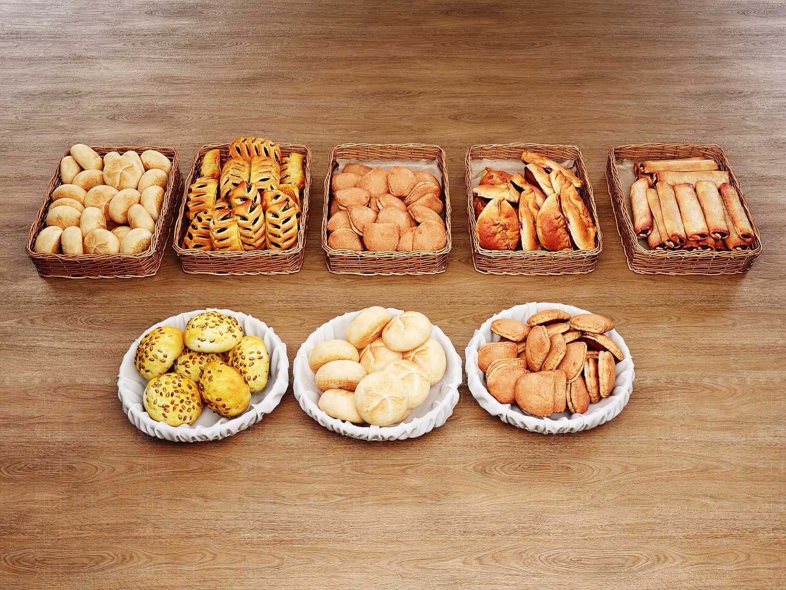 面包组合SU模型下载【ID:1161030493】