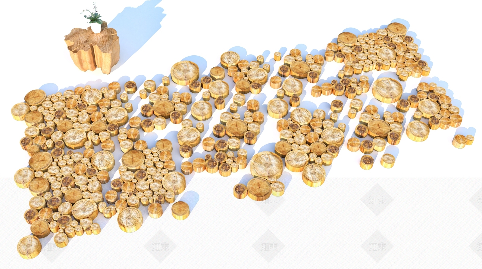 木头堆3D模型下载【ID:1161031895】