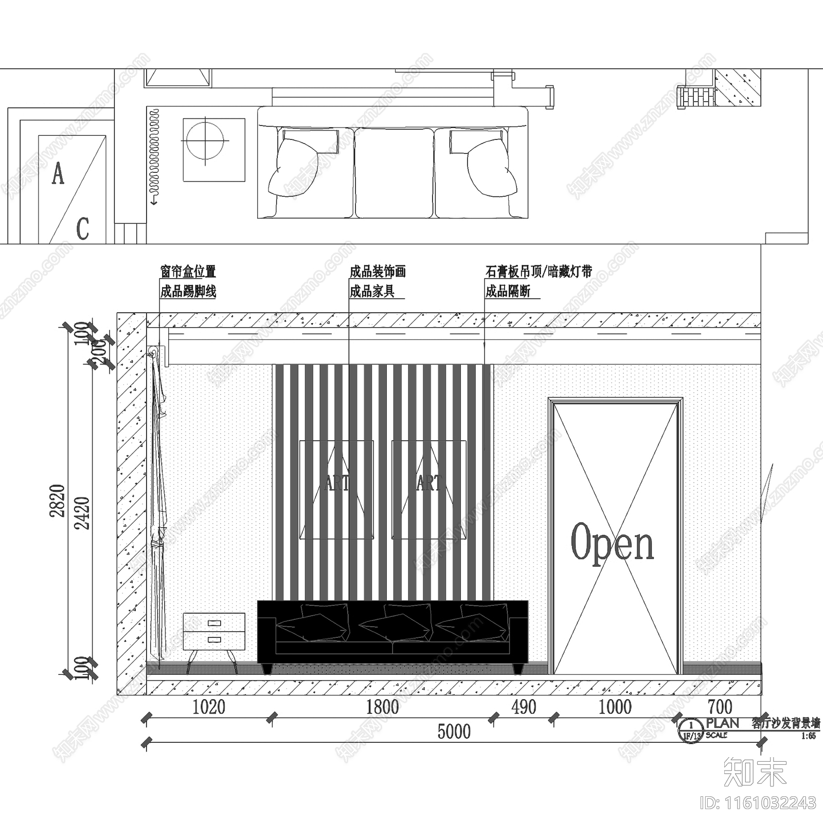 北欧简约锦泽花园三室两厅两卫平层室内家装cad施工图下载【ID:1161032243】