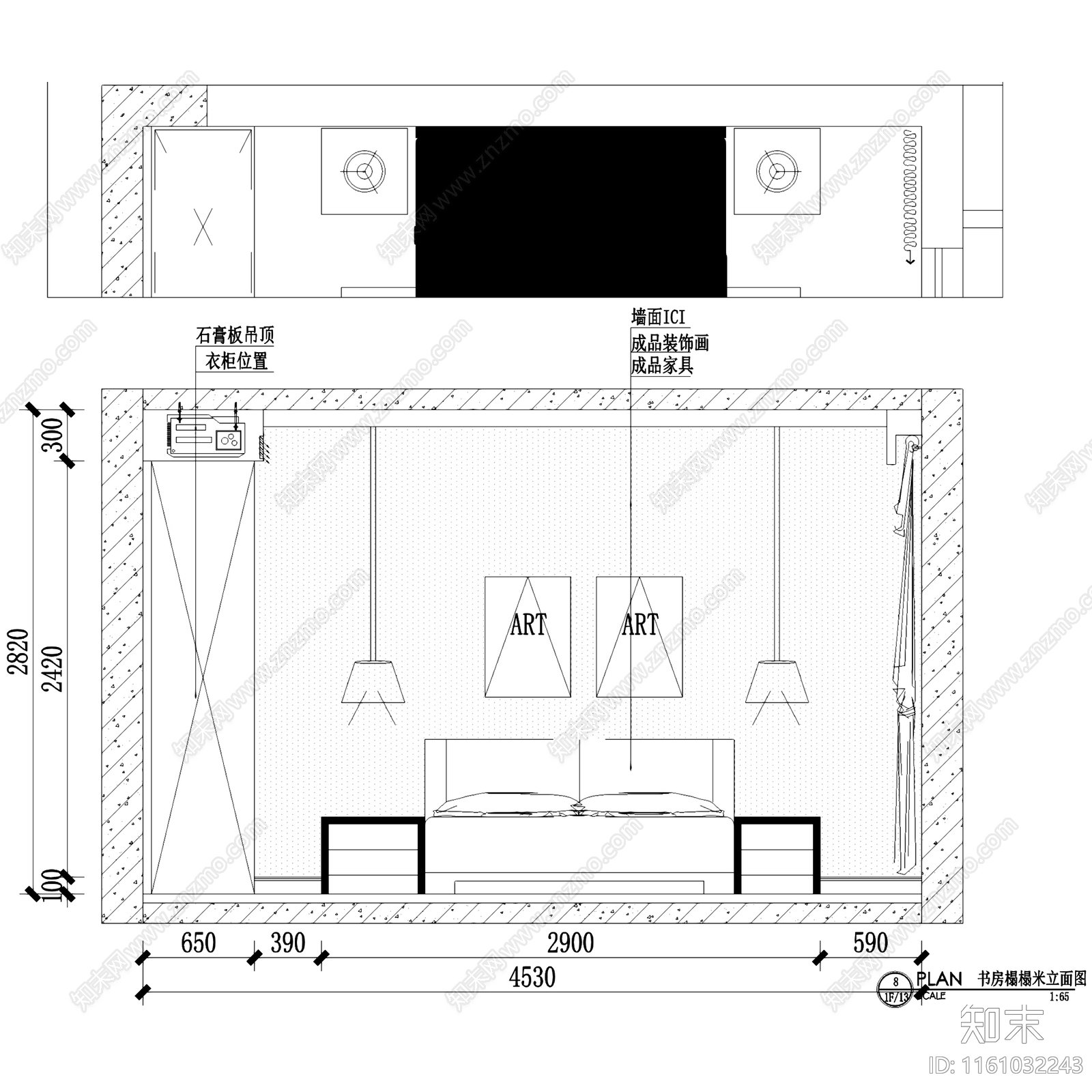 北欧简约锦泽花园三室两厅两卫平层室内家装cad施工图下载【ID:1161032243】