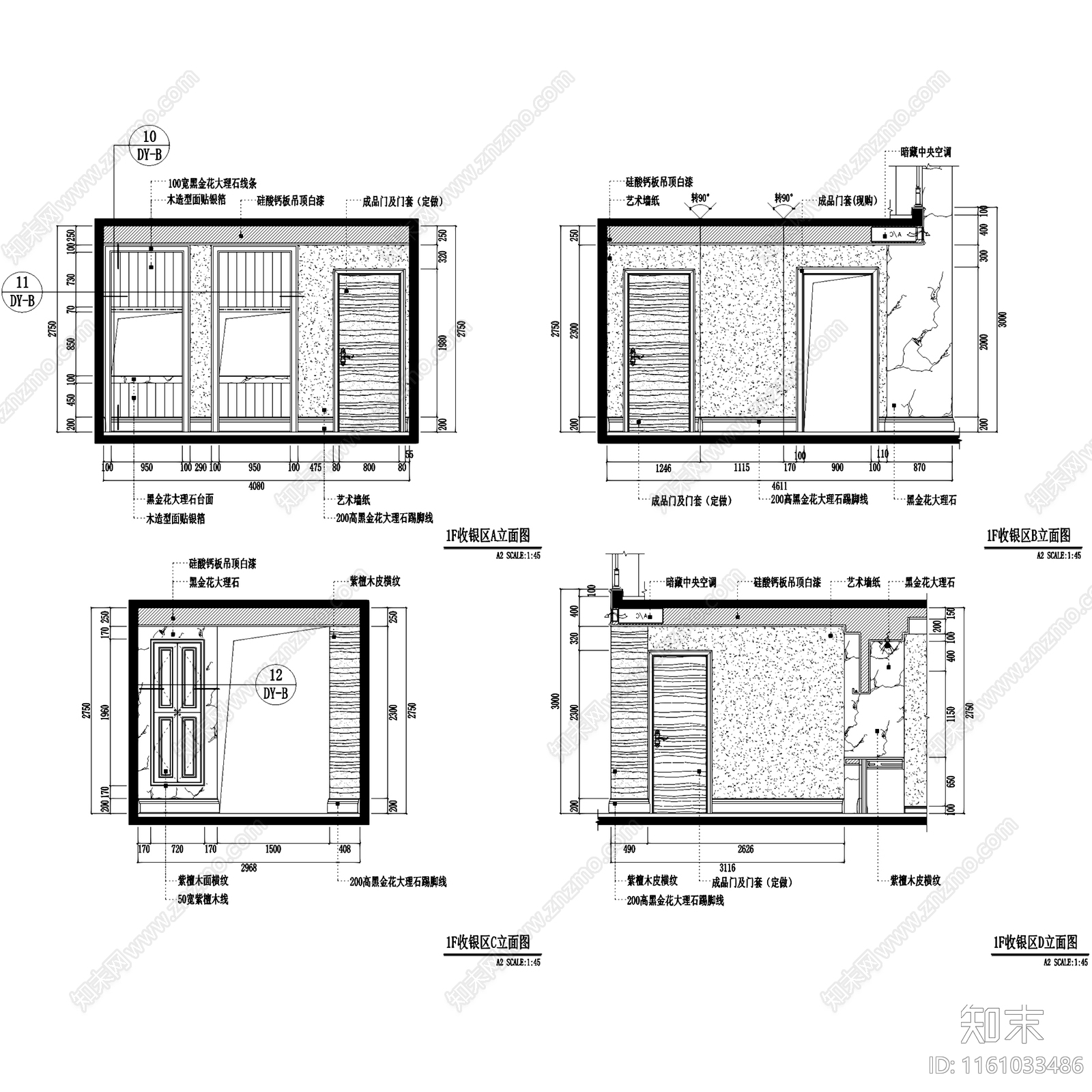 简欧湖南株洲兆富佳园售楼处室内工装cad施工图下载【ID:1161033486】