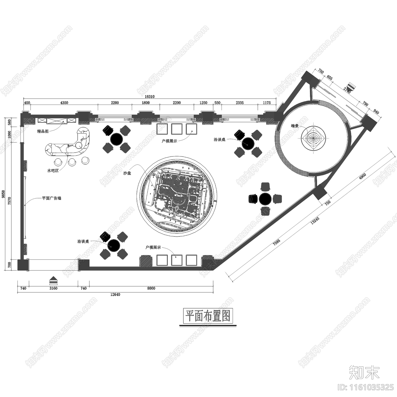 欧式简欧东方名城第五区售楼部室内工装cad施工图下载【ID:1161035325】