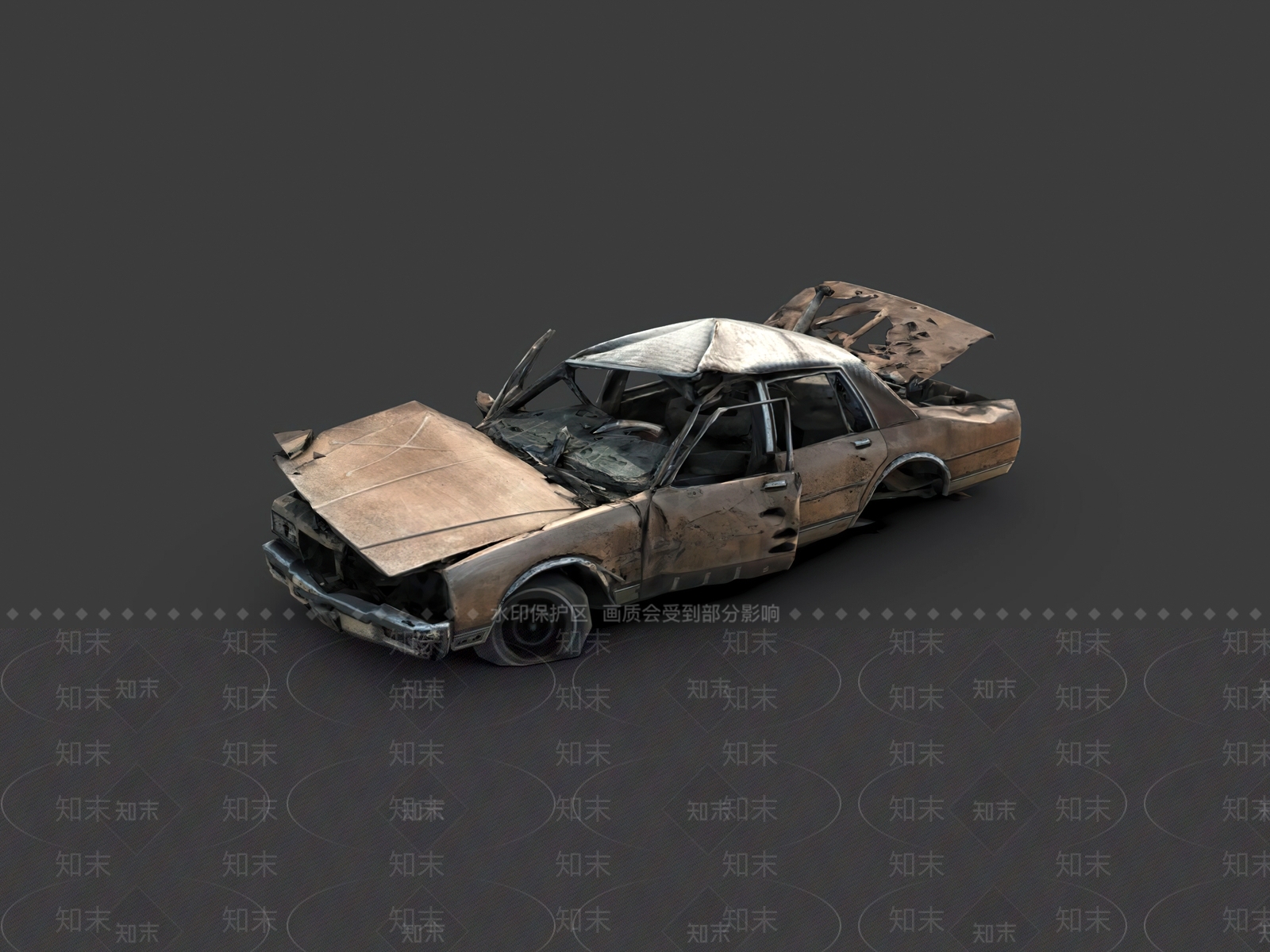 老旧报废小汽车SU模型下载【ID:1161035516】