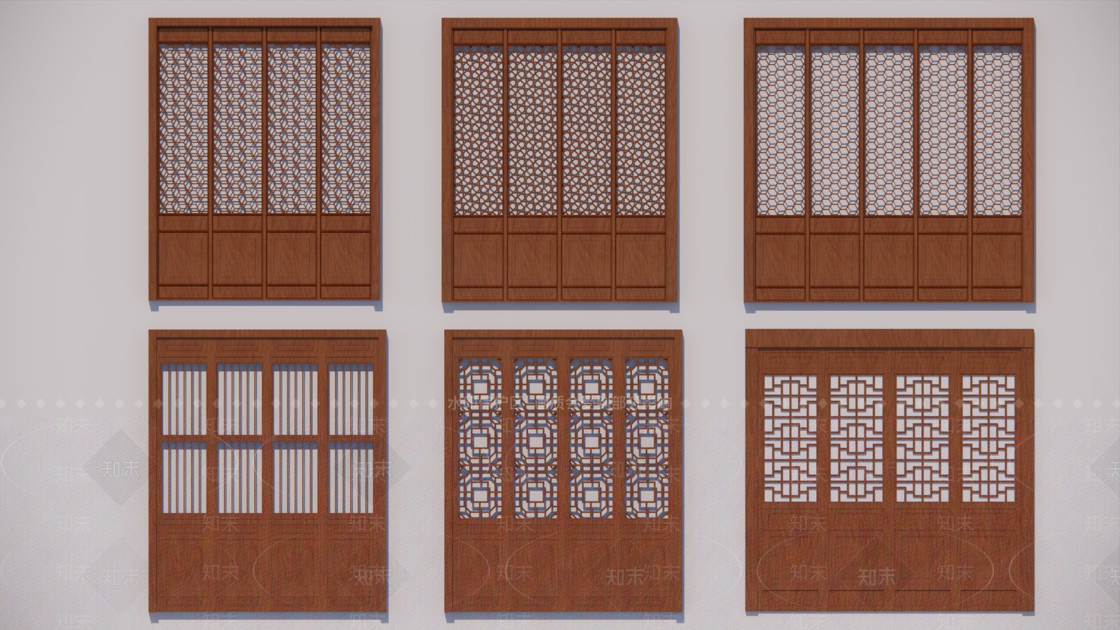 中式木门SU模型下载【ID:1161035850】