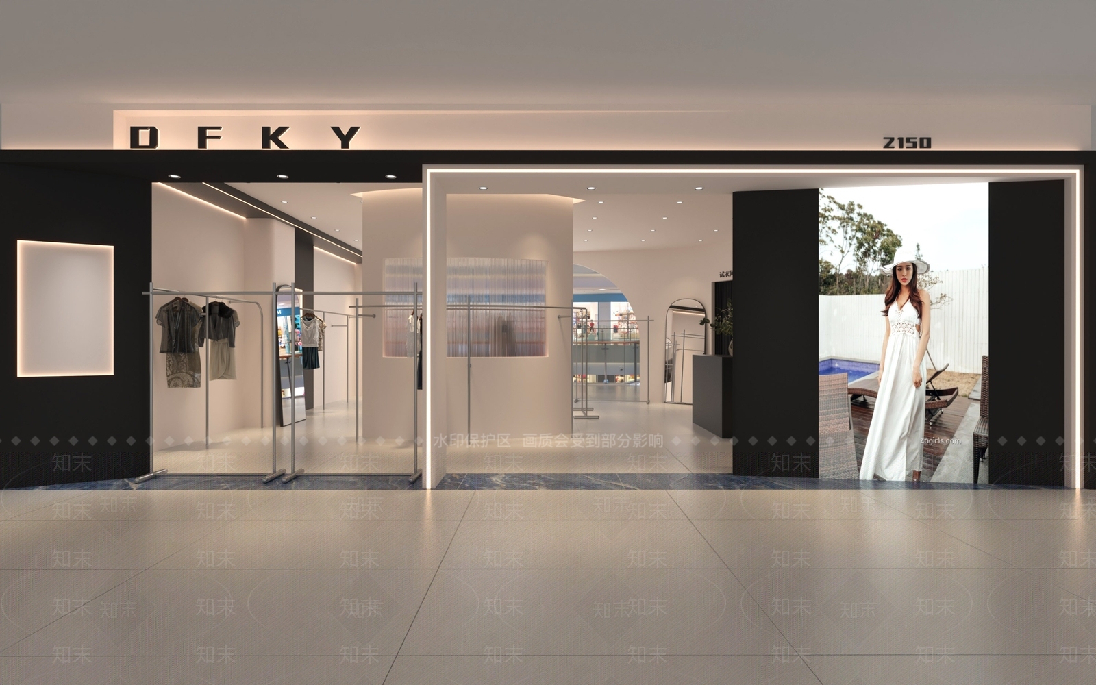 现代女装店3D模型下载【ID:1161037234】