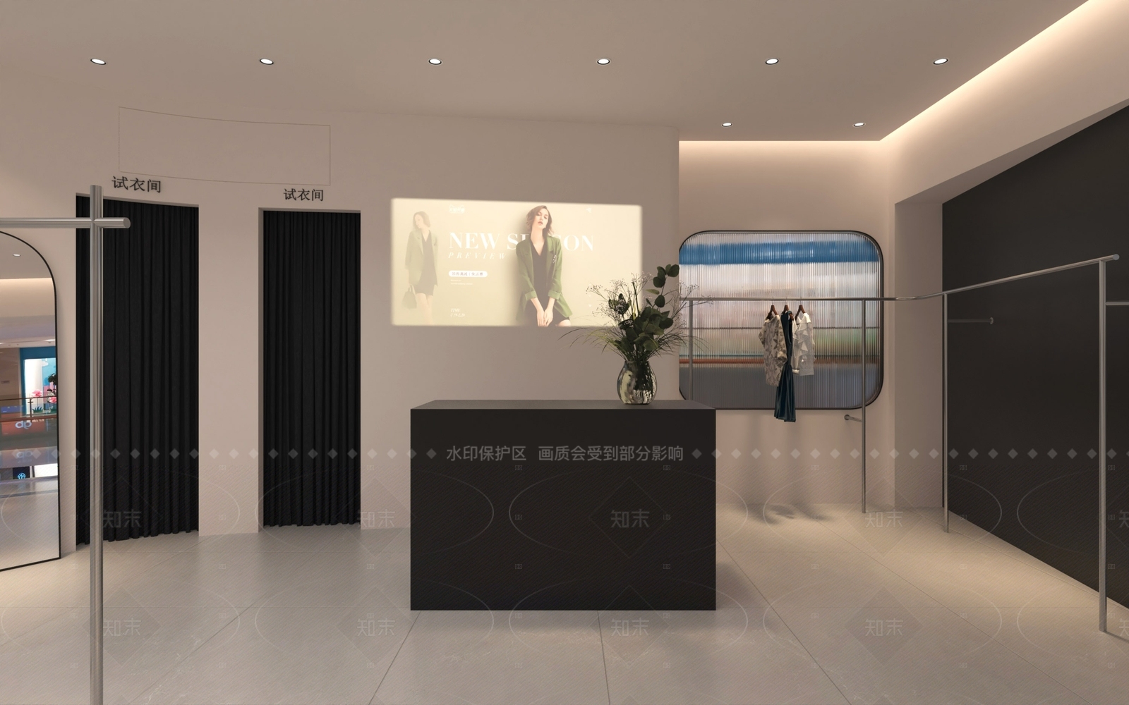 现代女装店3D模型下载【ID:1161037234】