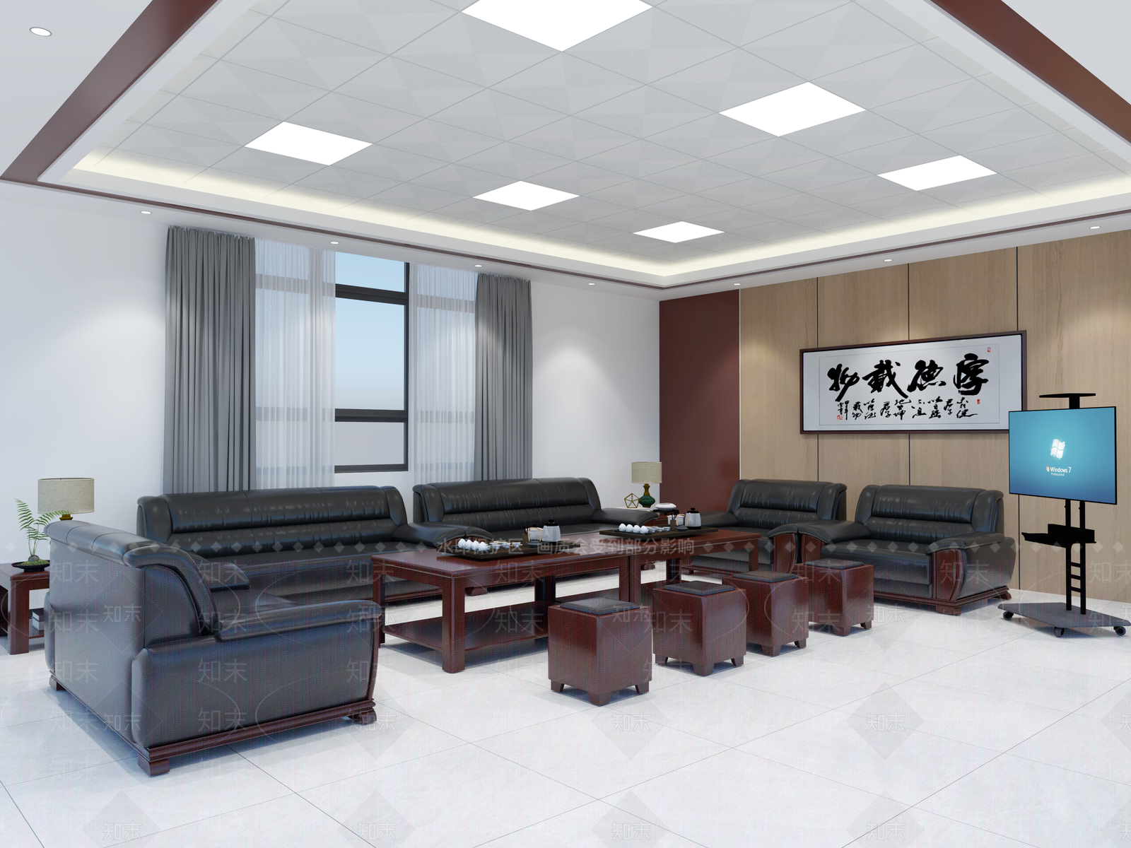新中式政府接待室3D模型下载【ID:1161041057】