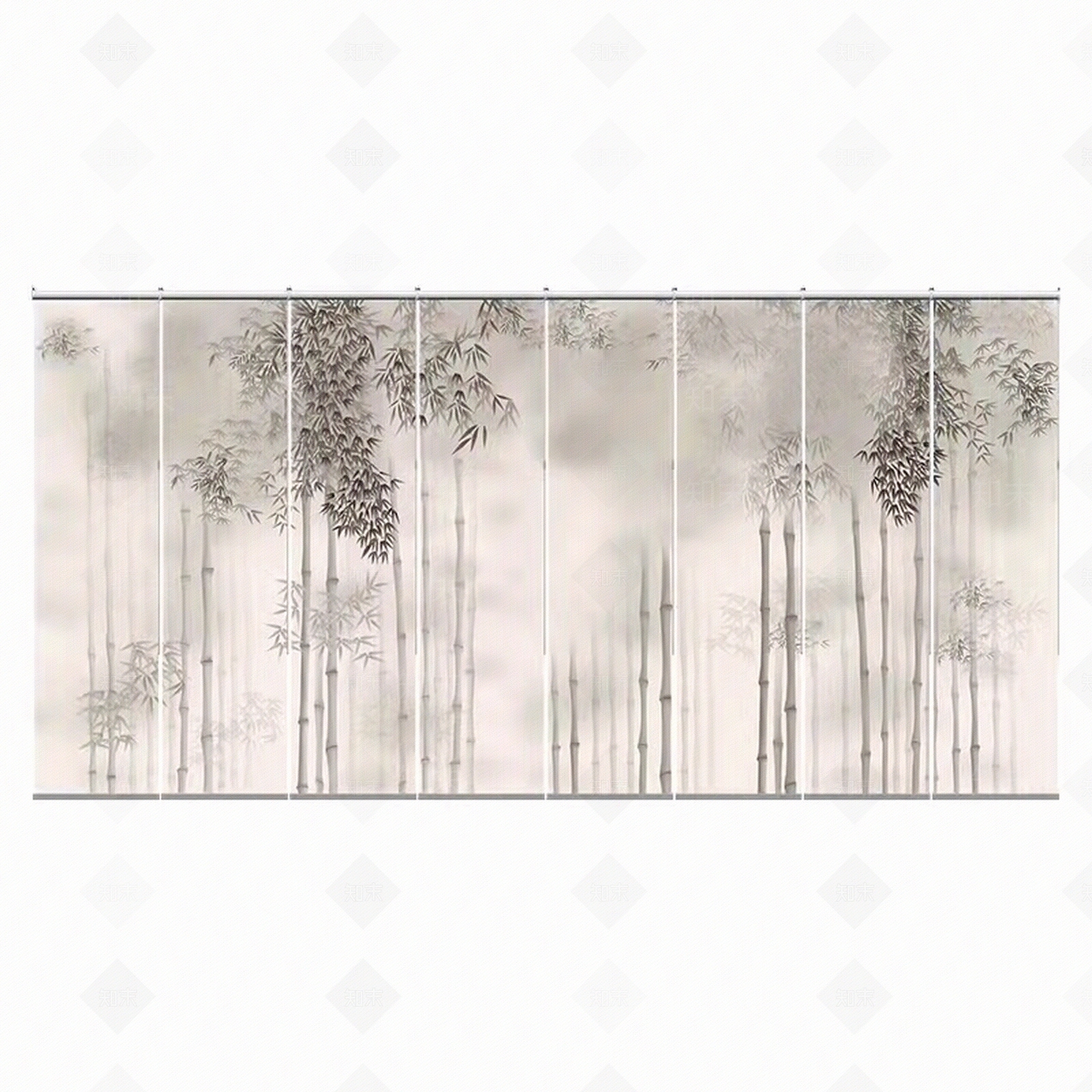 新中式竹纹壁纸壁画贴图下载【ID:1161043421】