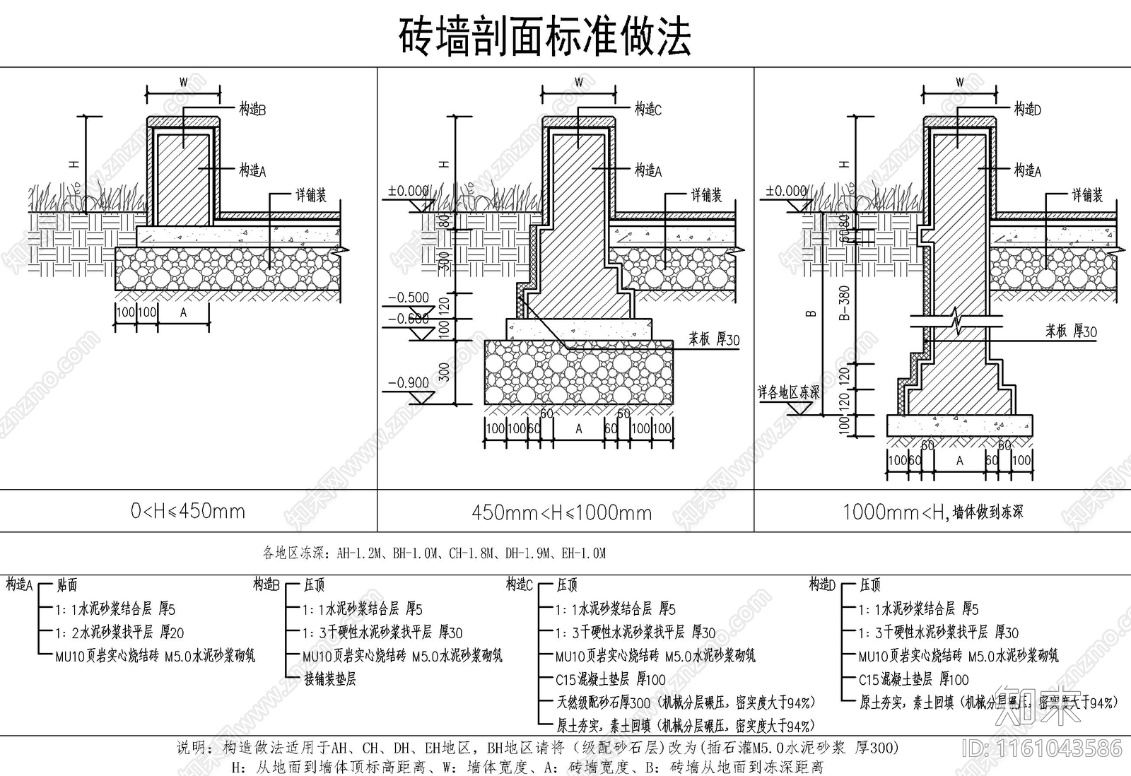 现代景墙贴面做法cad施工图下载【ID:1161043586】