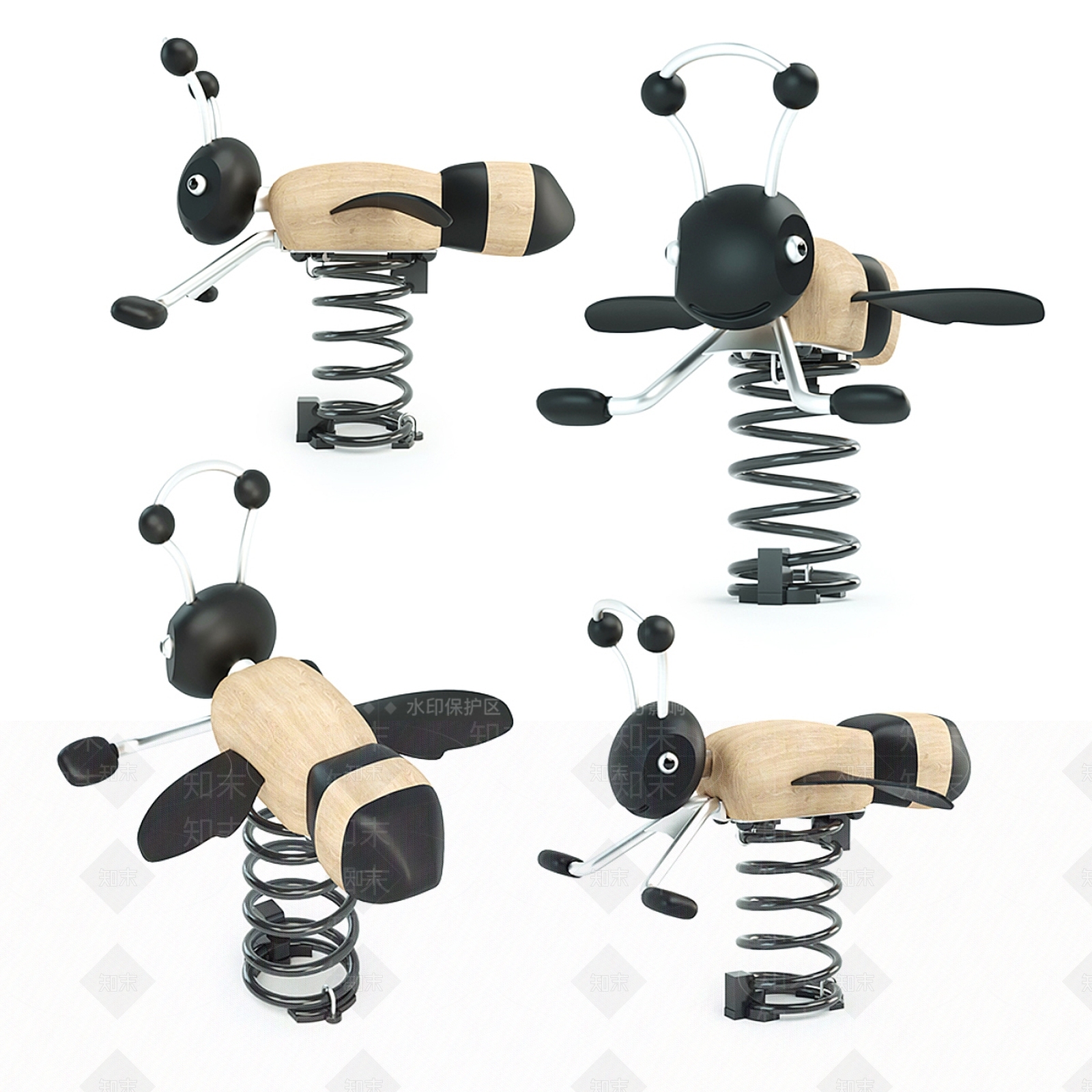 公园弹簧椅SU模型下载【ID:1161044066】