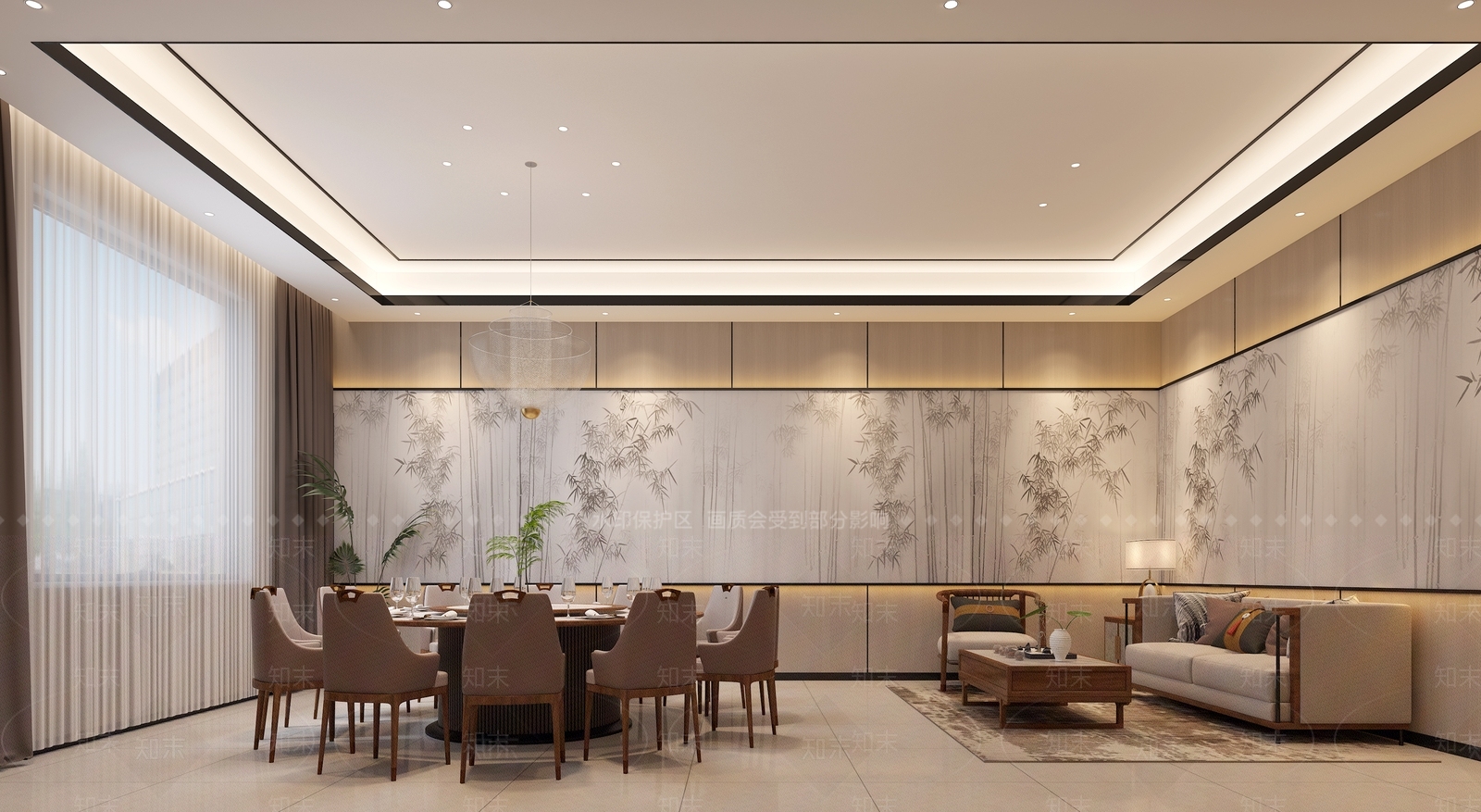 新中式餐厅包厢3D模型下载【ID:1161045764】