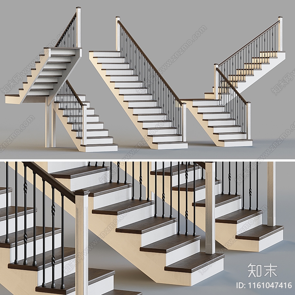 美式楼梯3D模型下载【ID:1161047416】