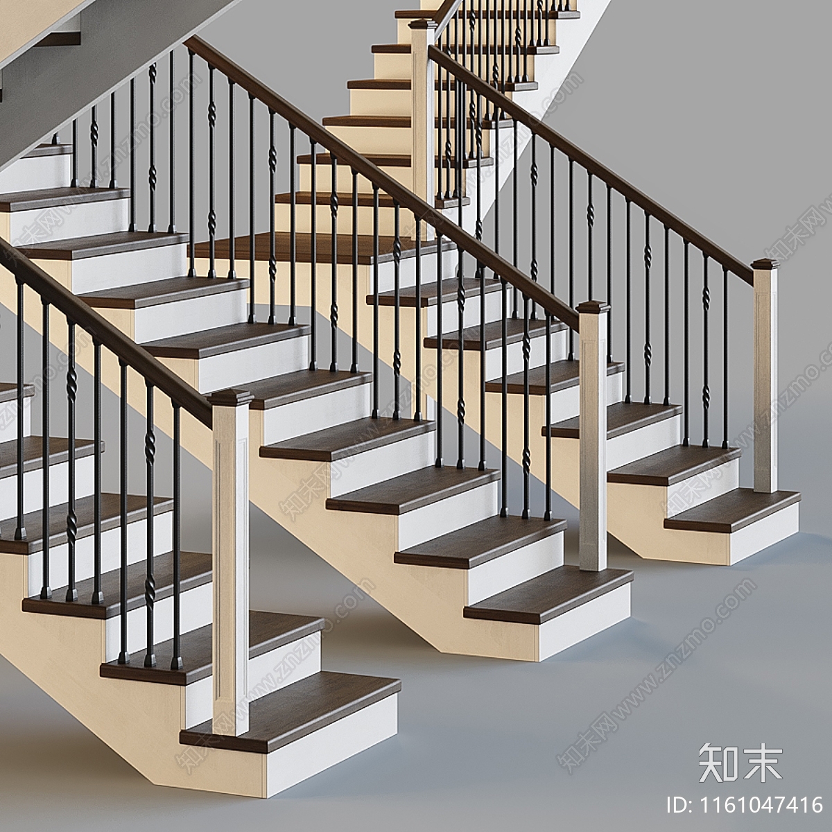 美式楼梯3D模型下载【ID:1161047416】