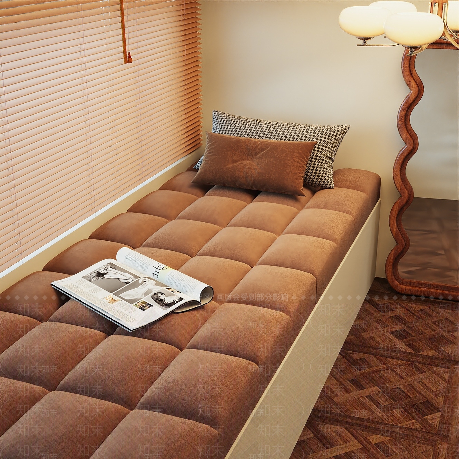 现代复古飘窗垫3D模型下载【ID:1161049326】