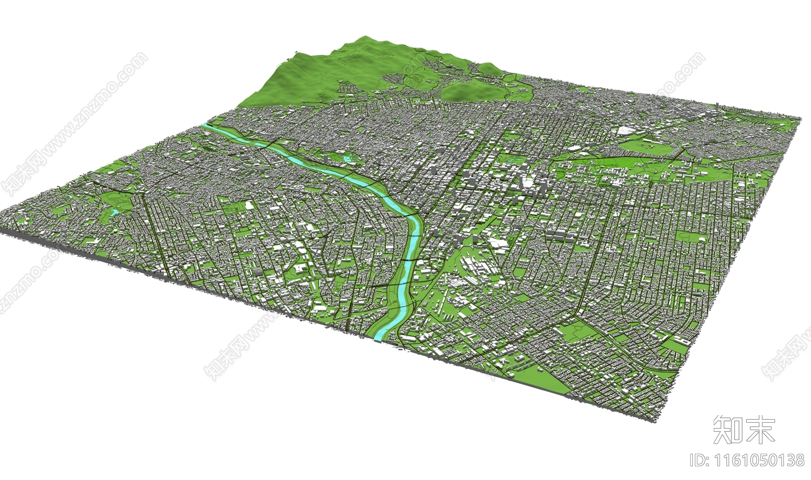 现代鸟瞰城市简模SU模型下载【ID:1161050138】