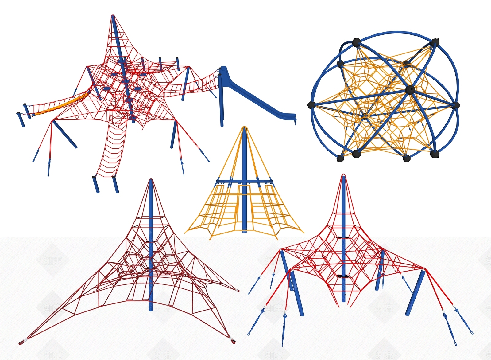 儿童攀爬网SU模型下载【ID:1161054164】