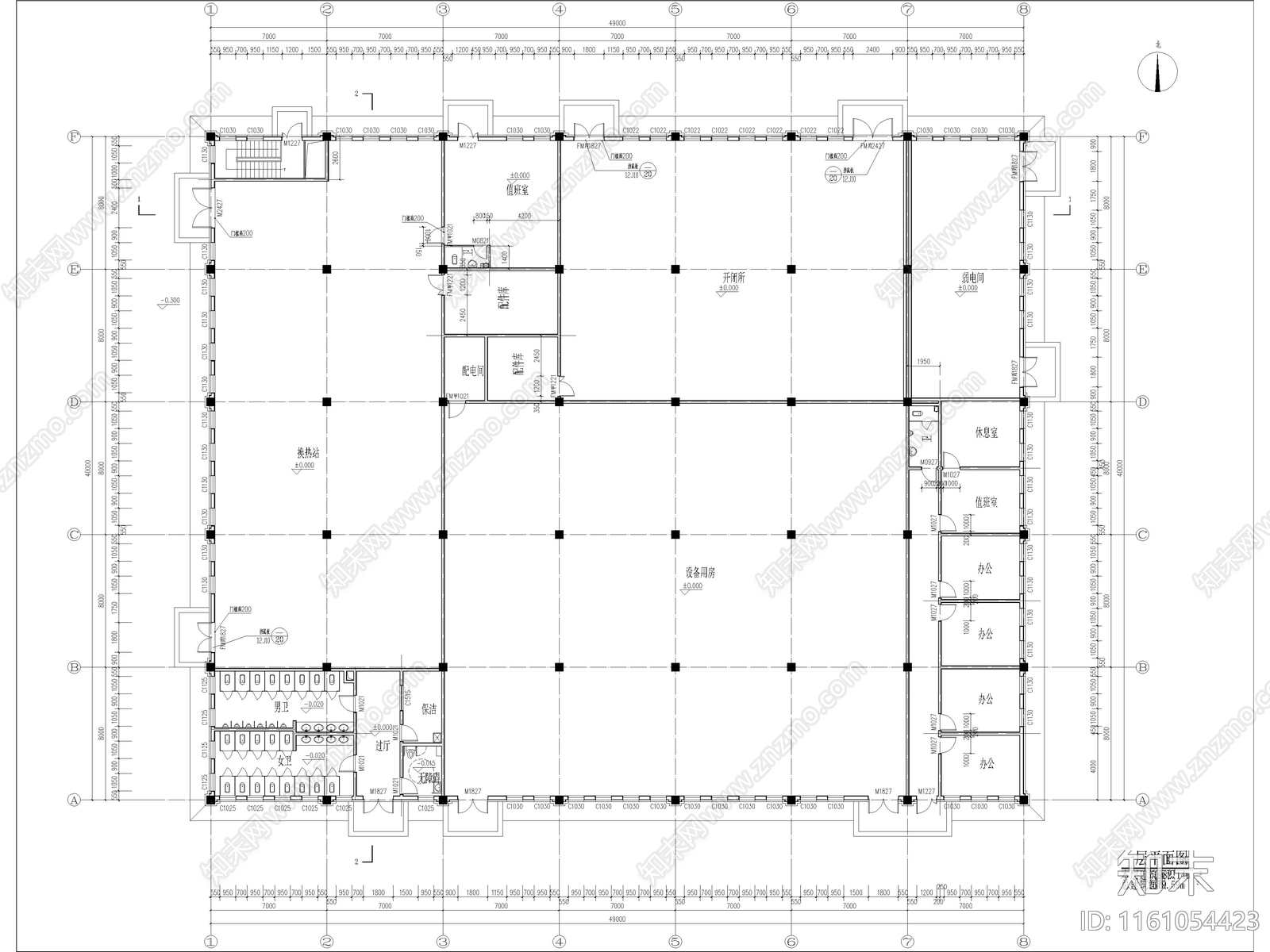 园区工程岛cad施工图下载【ID:1161054423】