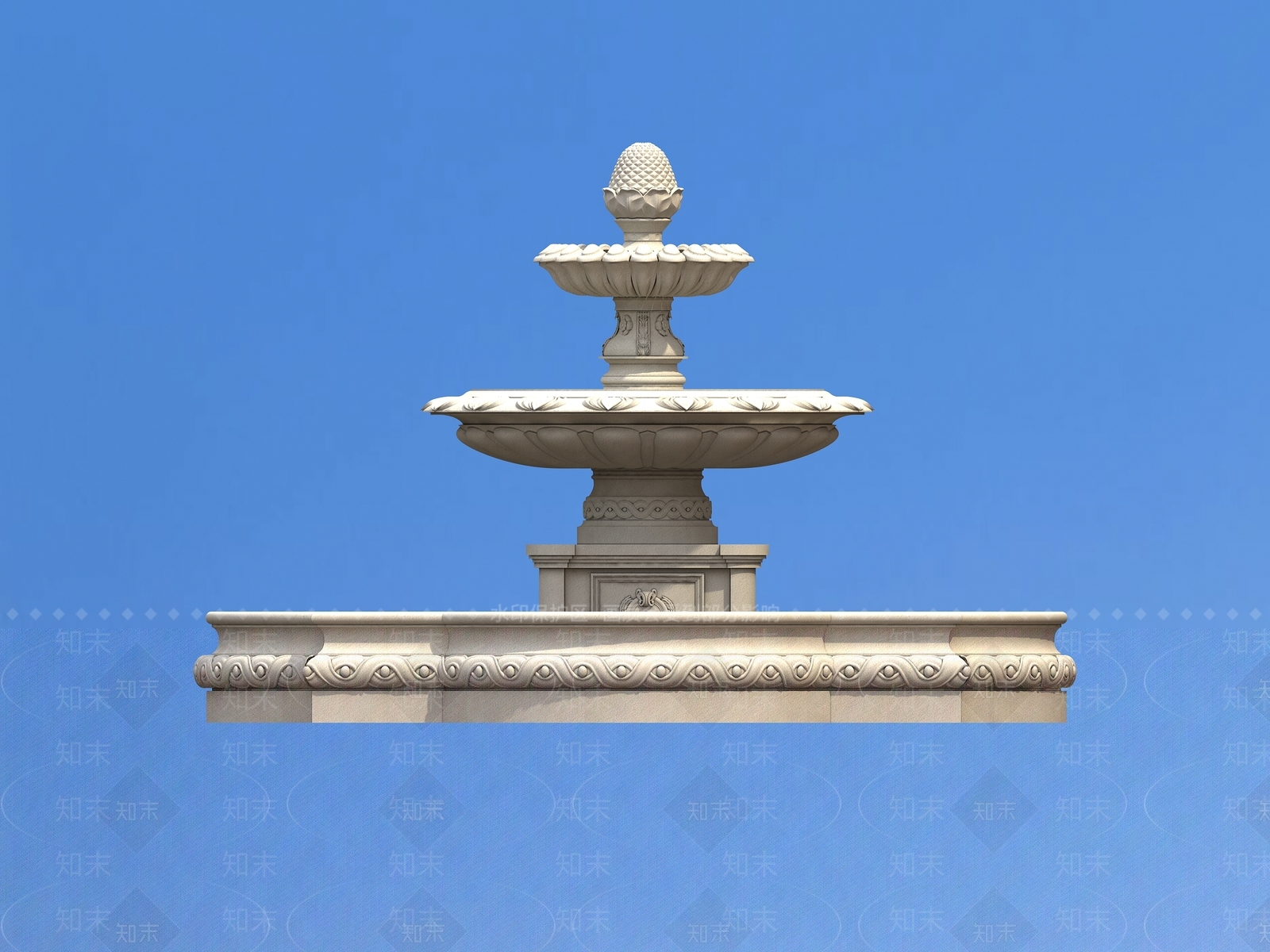 欧式古典喷水池3D模型下载【ID:1161057868】