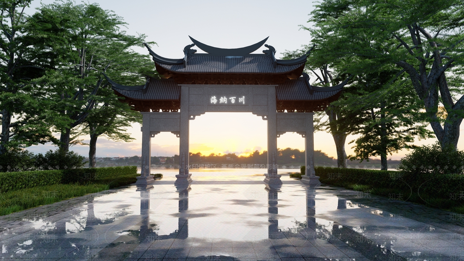 中式牌坊牌楼SU模型下载【ID:1161058211】