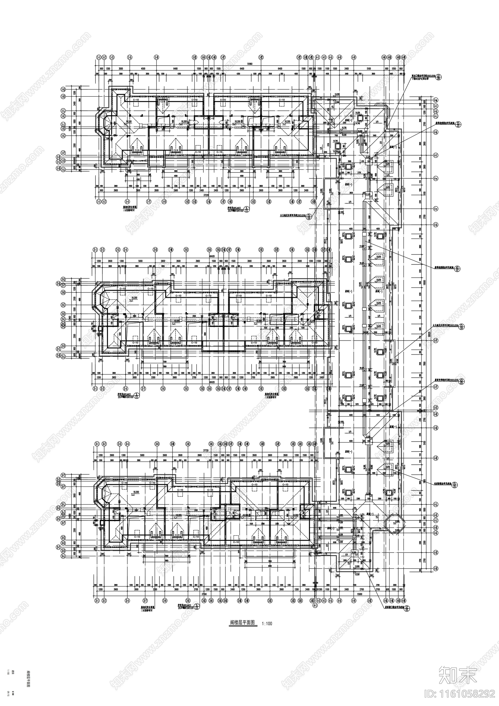 六层E型联体住宅楼建施工图下载【ID:1161058292】