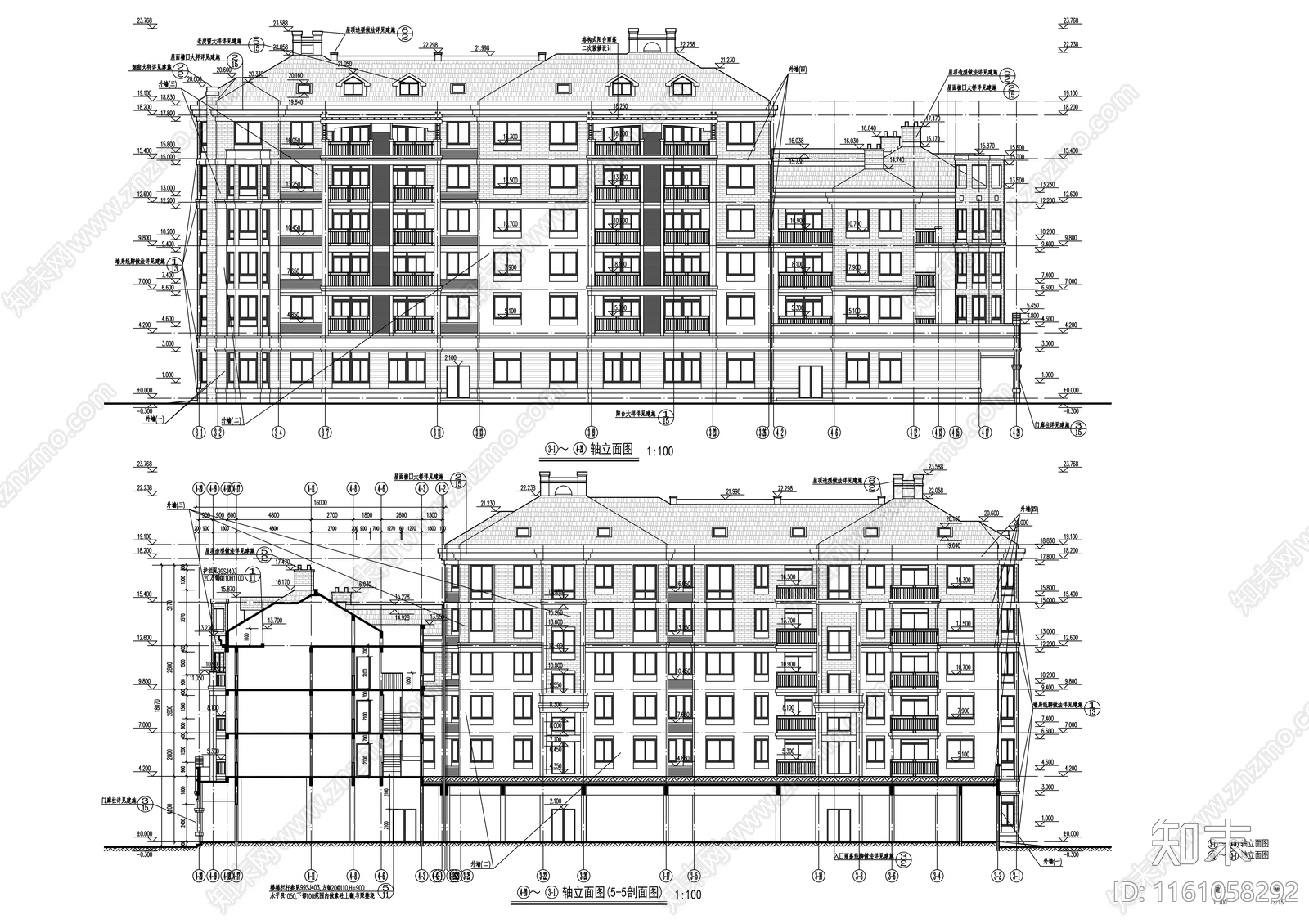 六层E型联体住宅楼建施工图下载【ID:1161058292】