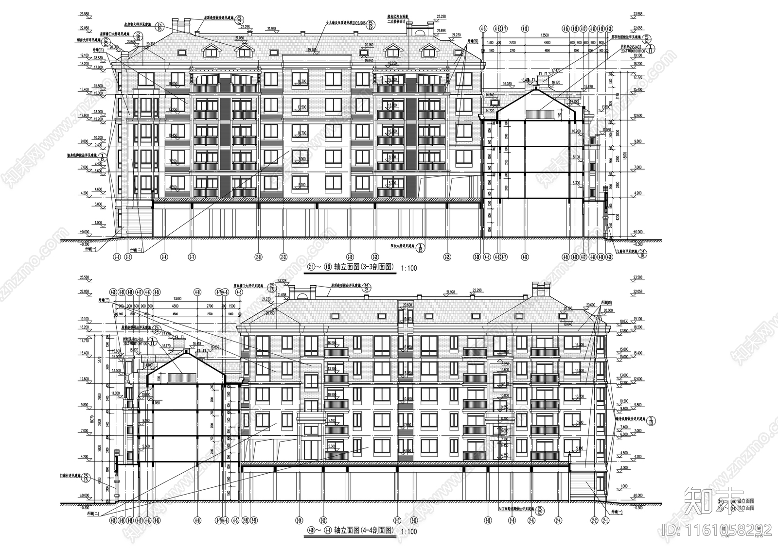 六层E型联体住宅楼建施工图下载【ID:1161058292】