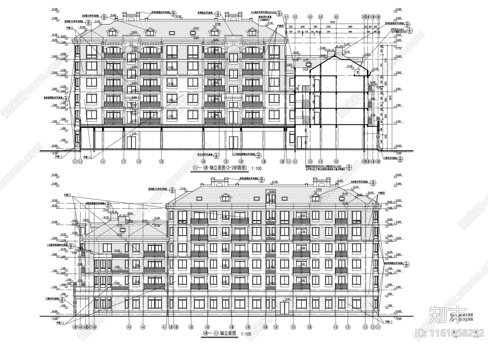 六层E型联体住宅楼建施工图下载【ID:1161058292】