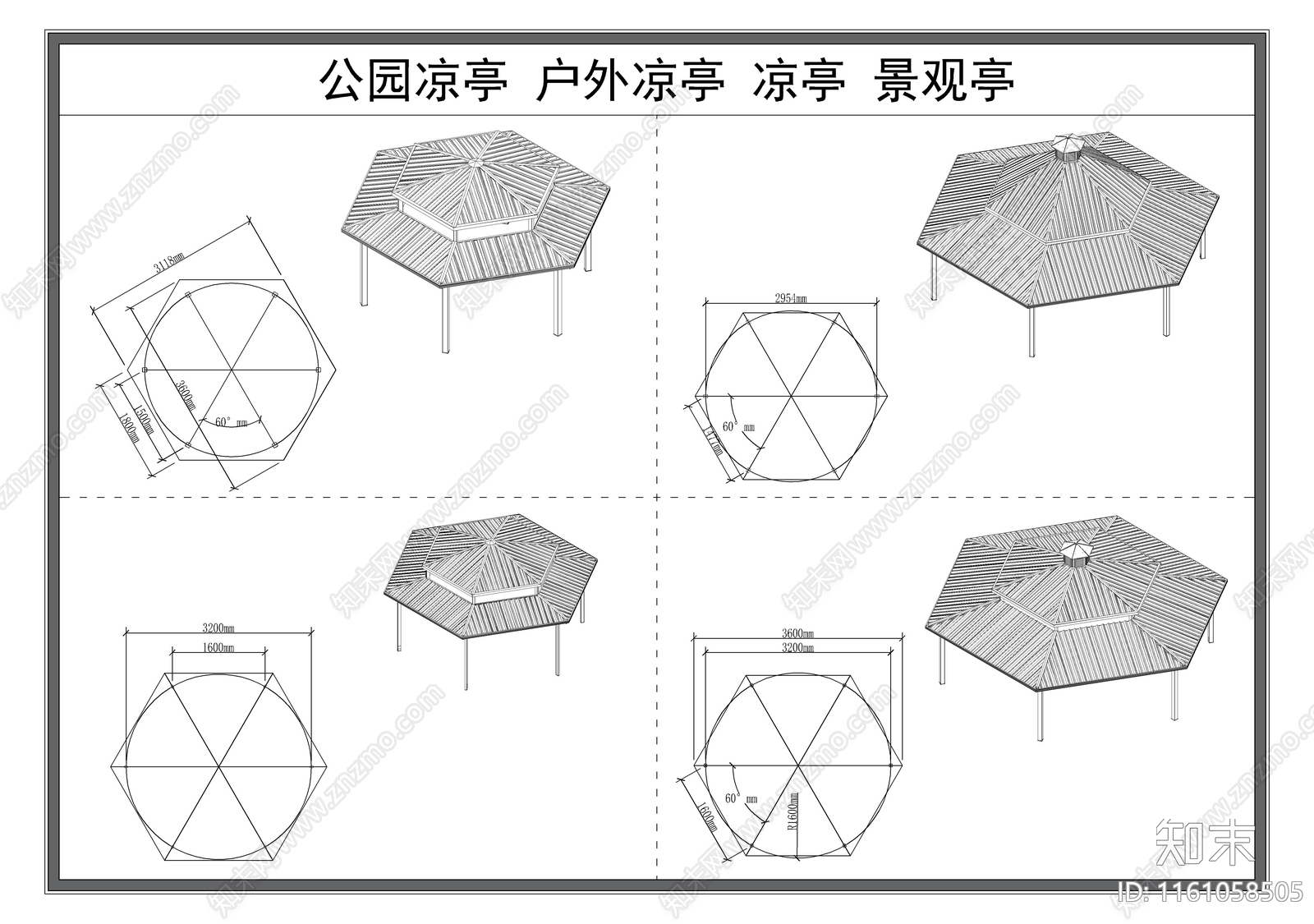 现代凉亭cad施工图下载【ID:1161058505】