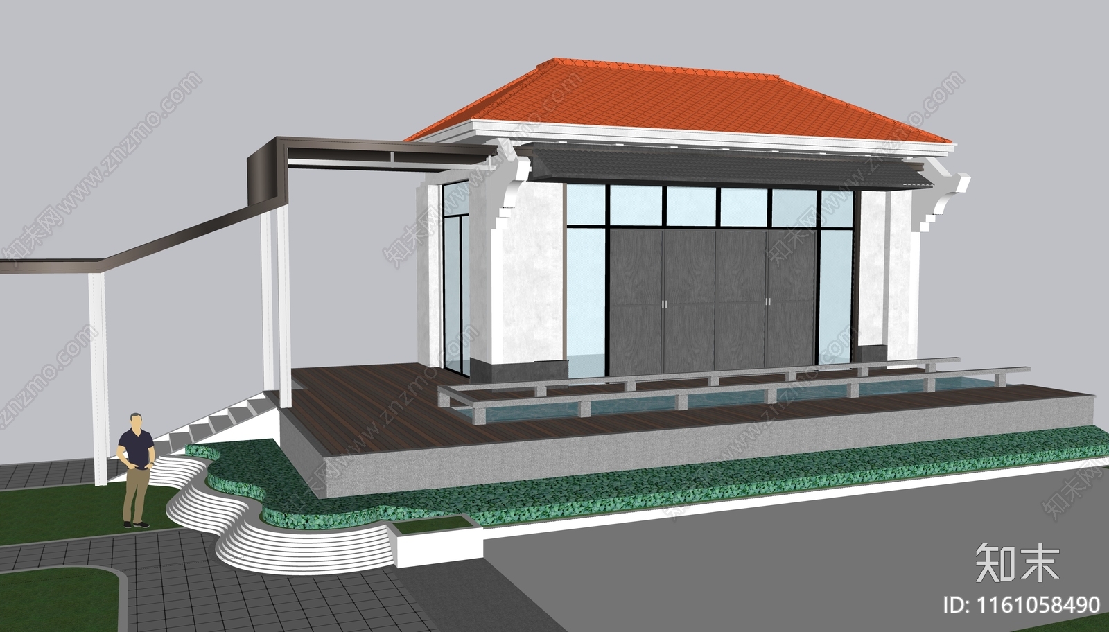 新中式构筑小建筑SU模型下载【ID:1161058490】