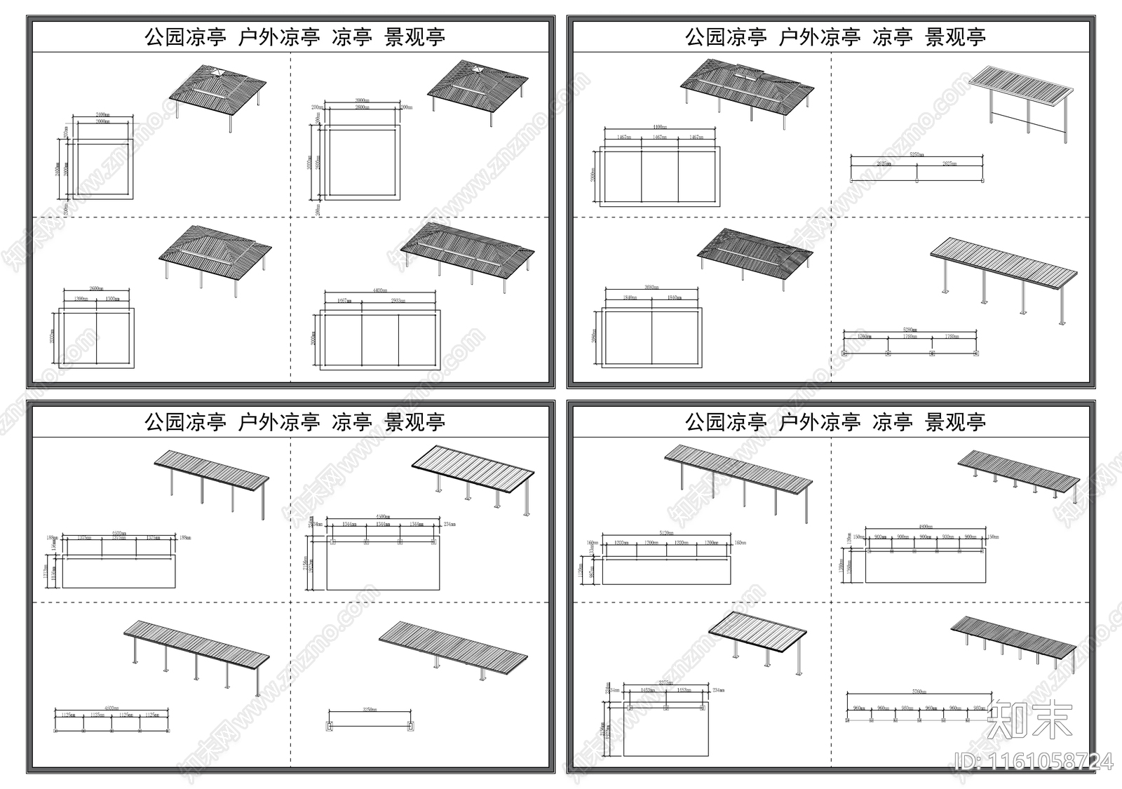 现代凉亭cad施工图下载【ID:1161058724】