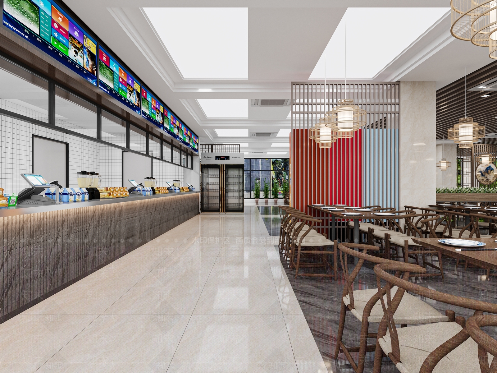 新中式食堂3D模型下载【ID:1161060556】
