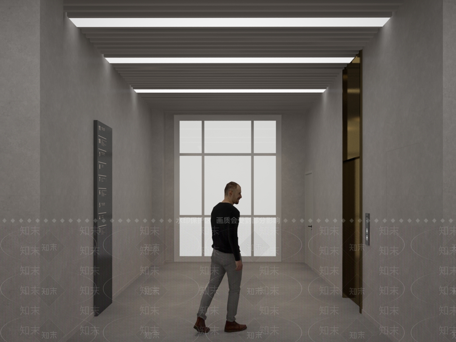 现代电梯间3D模型下载【ID:1161060907】