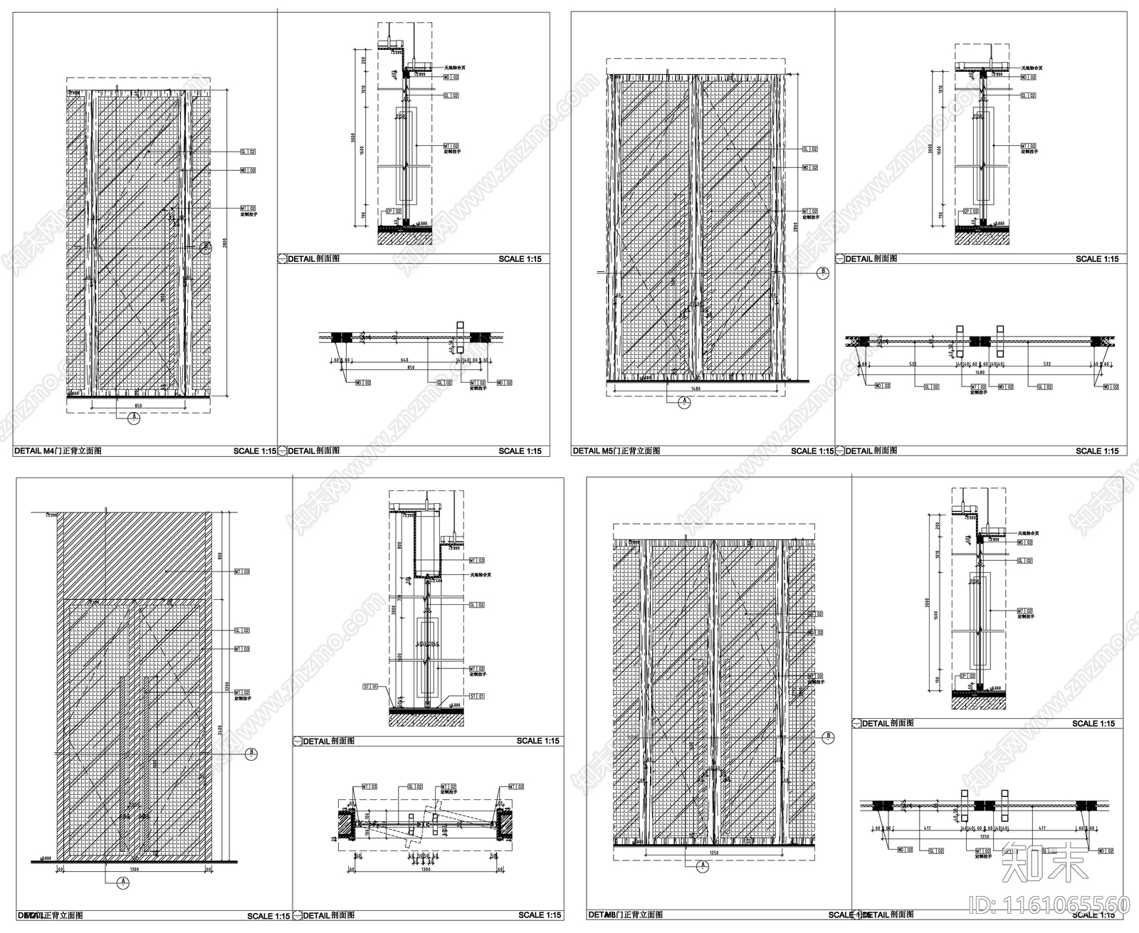 家装门表详图门大样图门剖面图门节点图设计素材cad施工图下载【ID:1161065560】