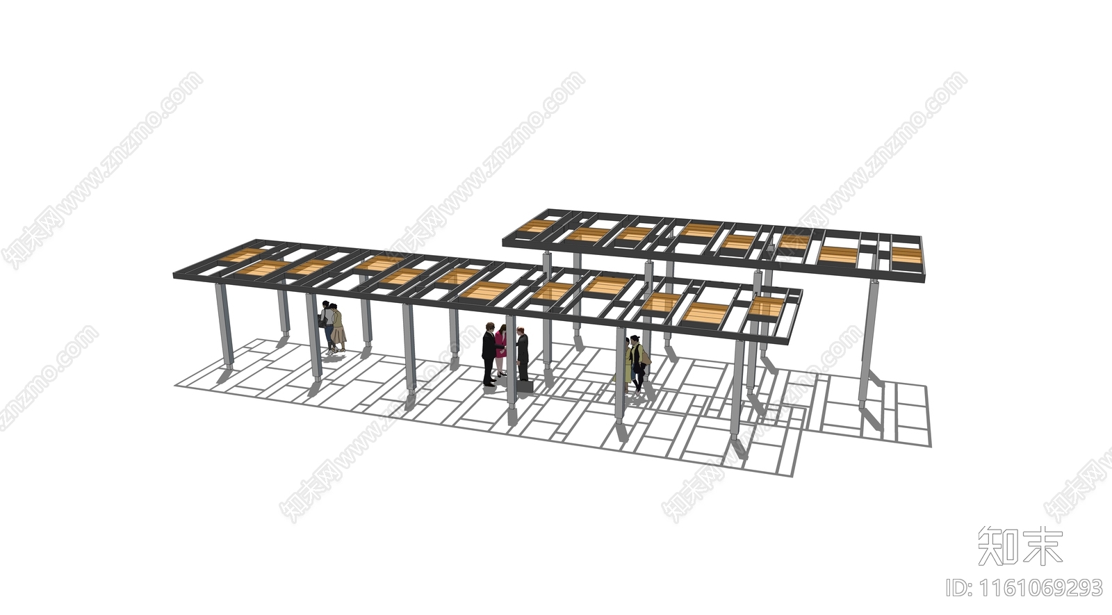 现代廊架SU模型下载【ID:1161069293】