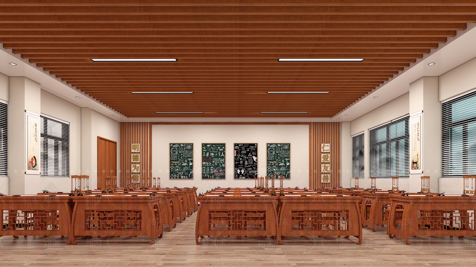 现代书法教室3D模型下载【ID:1161070833】
