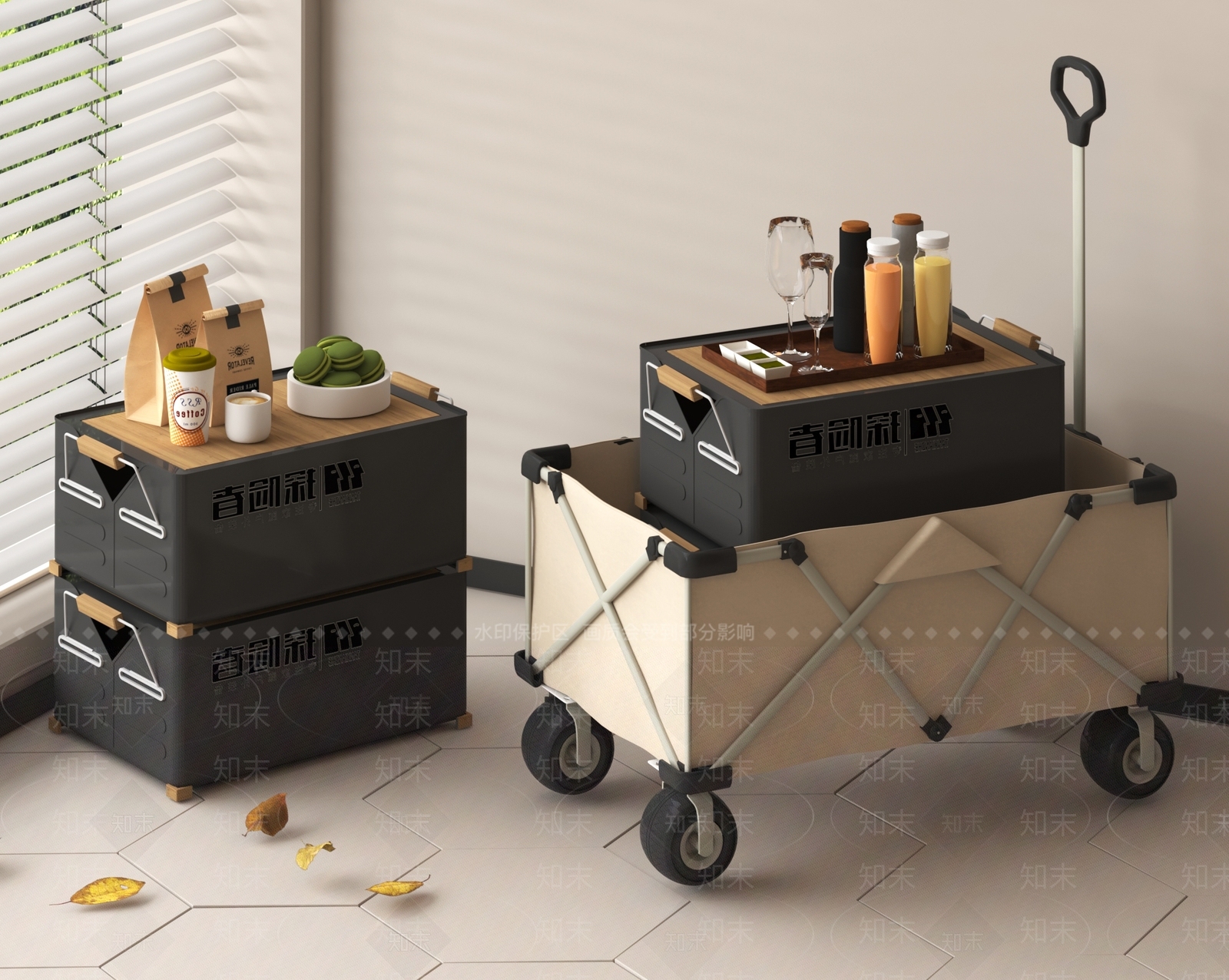 现代户外露营推车3D模型下载【ID:1161072633】