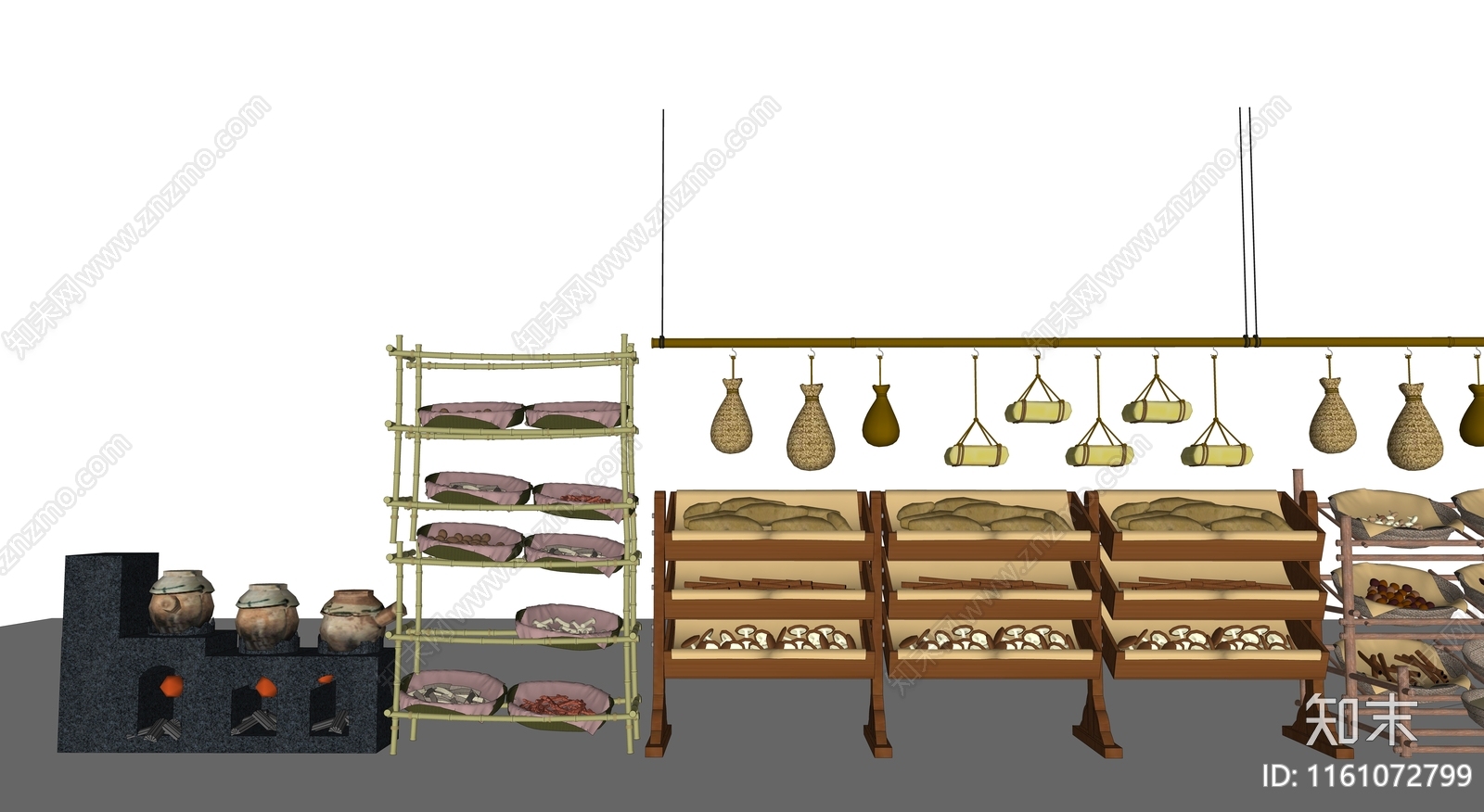 中式复古药铺陈列货架SU模型下载【ID:1161072799】
