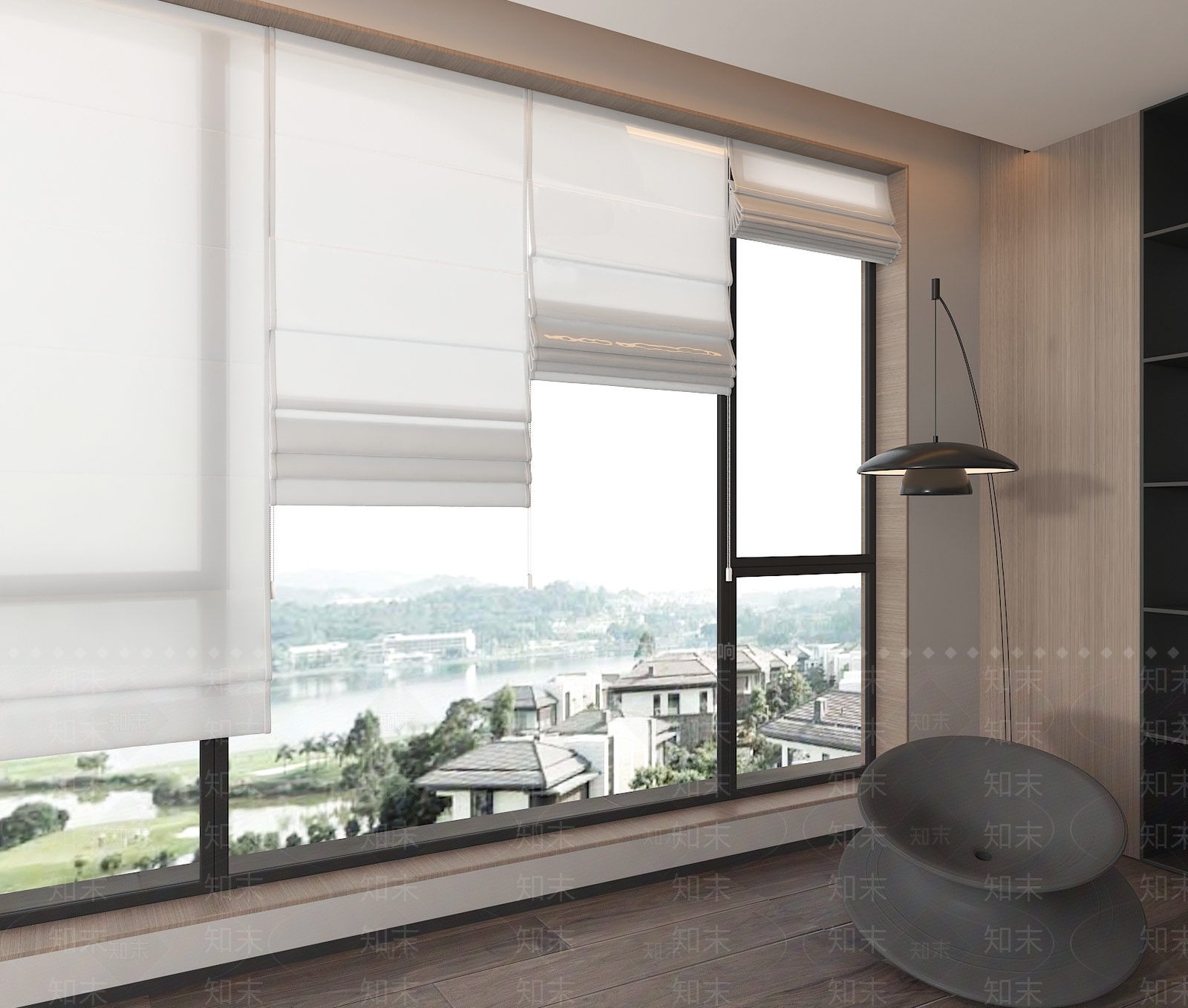 现代窗帘3D模型下载【ID:1161073859】