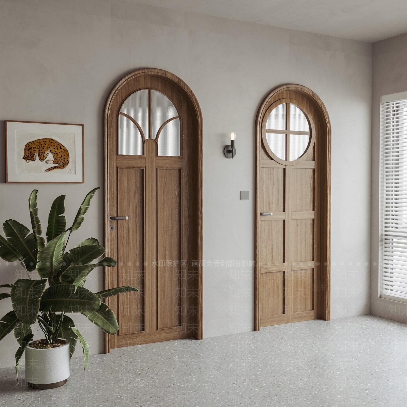 侘寂中古风原木木门3D模型下载【ID:1161073908】