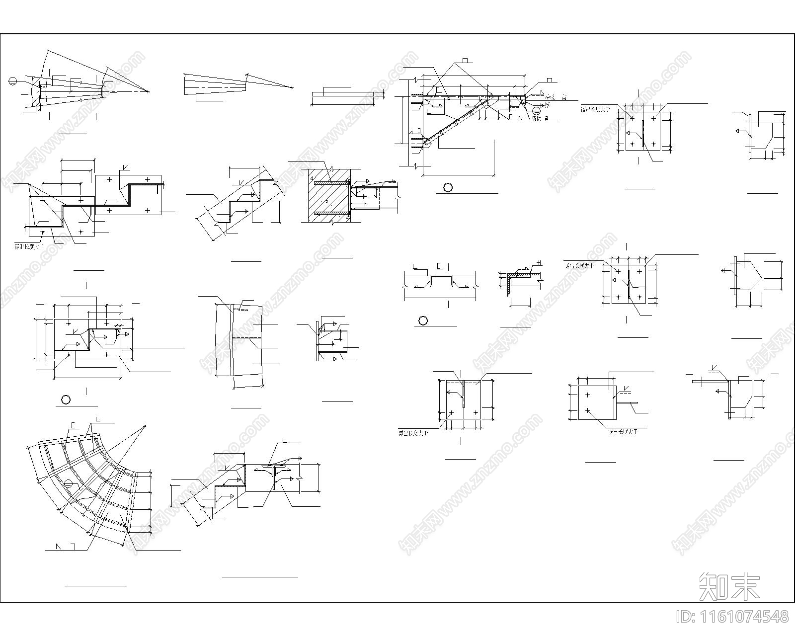 旋转楼梯平面节点详图施工图下载【ID:1161074548】